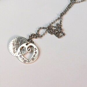 BRIGHTON QUOTE - HEART Live Well Love Laugh Silver Pendant NECKLACE